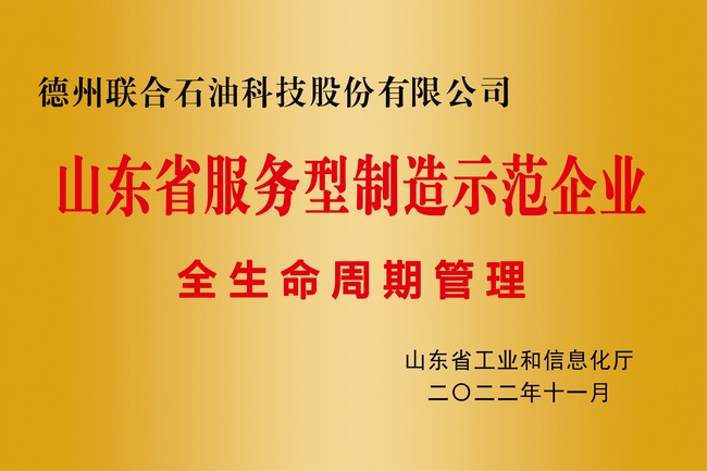 山東省服務型制造示范企業